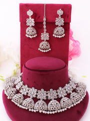 Bhavna Necklace Set-Silver