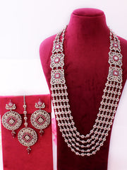 Sofina Long Necklace Set-Ruby