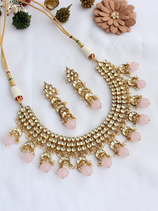 Nahargarh Necklace Set-Pastel Pink