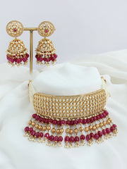 Chamba Necklace Set-Ruby