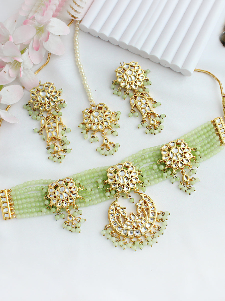 Suhair Necklace Set-Mint Green