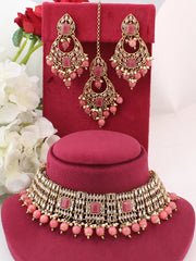 Nishita Necklace Set-Pink