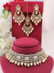 Nishita Necklace Set-White