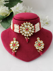 Vedika Necklace Set-Maroon