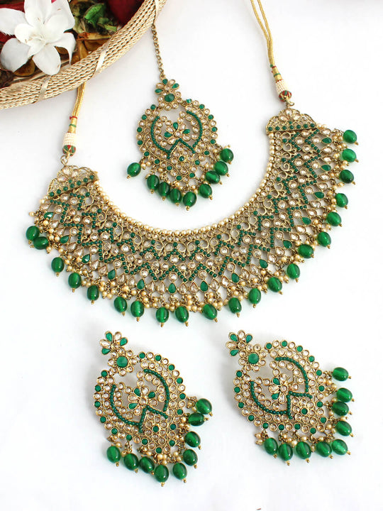 Rihanna Necklace Set-Green