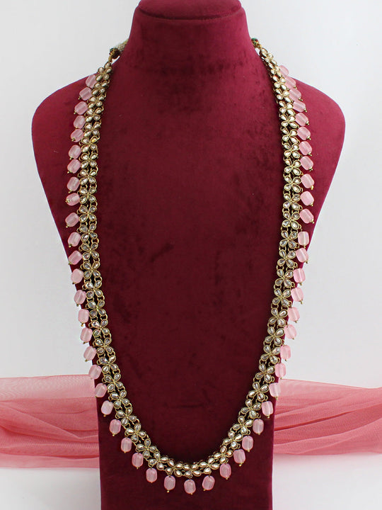 Rubina Mala Necklace-Pastel Pink 