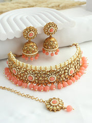 Sana Necklace Set-Peach