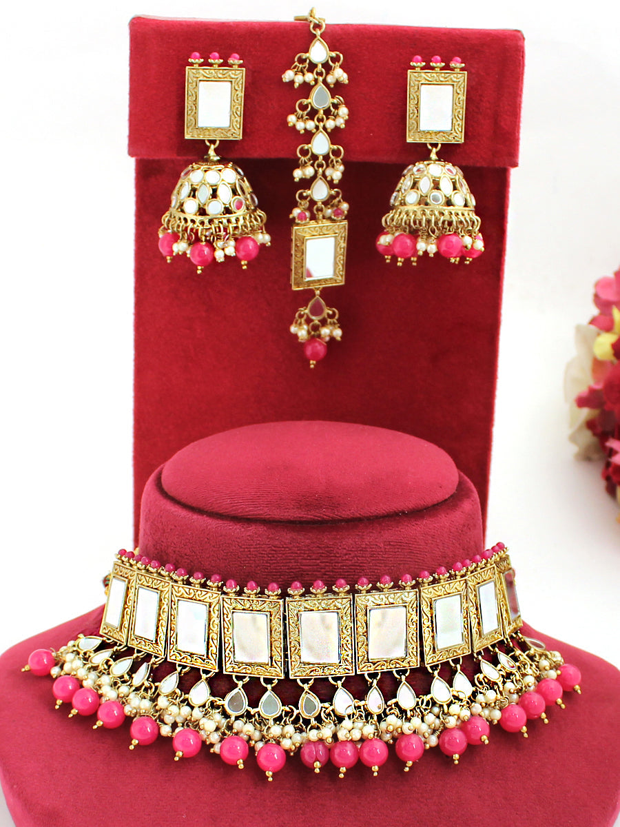 Kareena Mirror Necklace Set