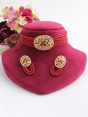 Kaveri Necklace Set-Maroon