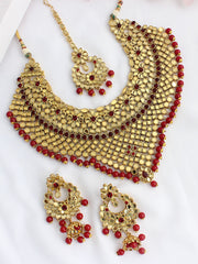 Suruchi Mirror Necklace Set - Maroon