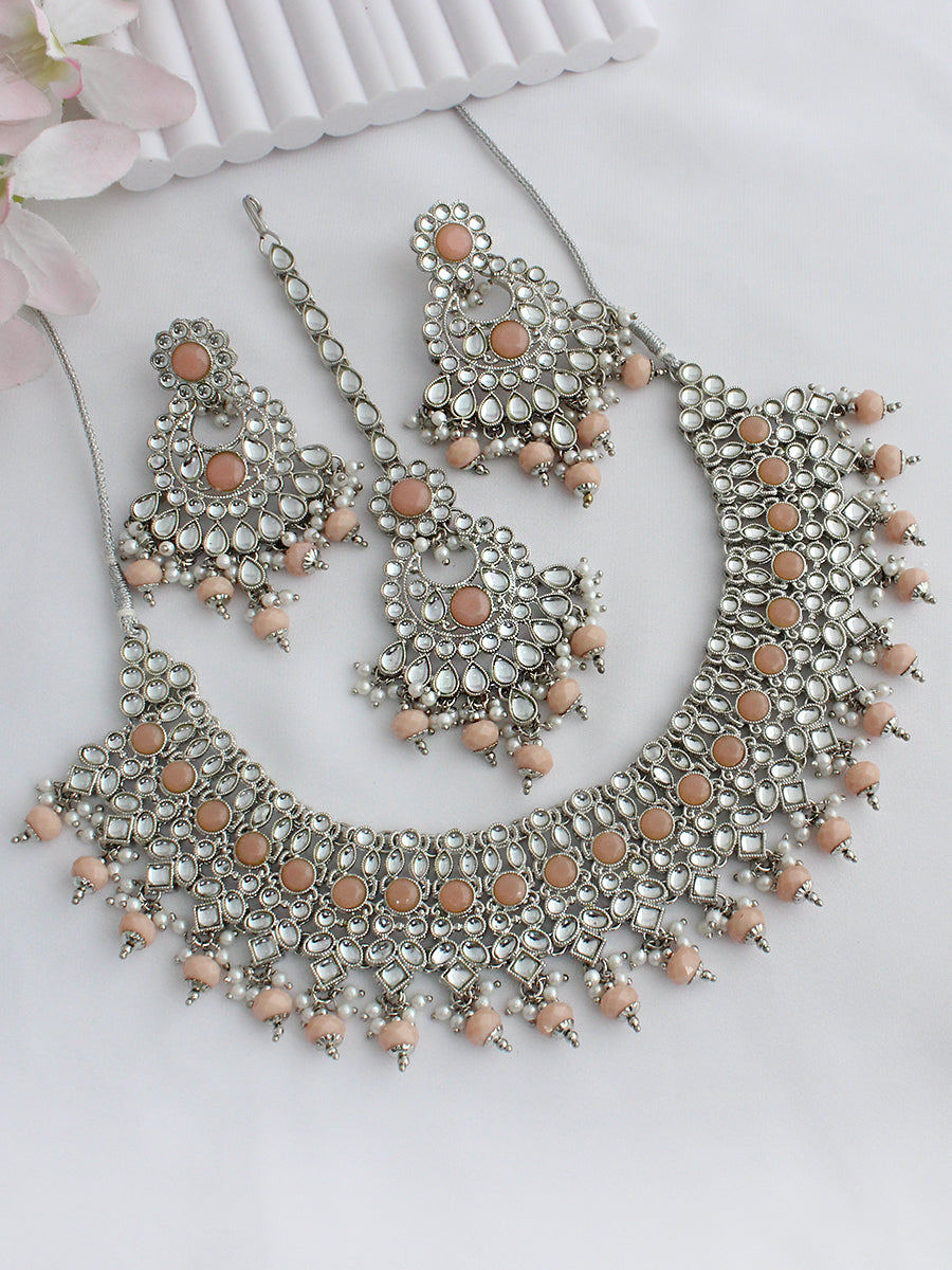 Saysha Necklace Set-Peach