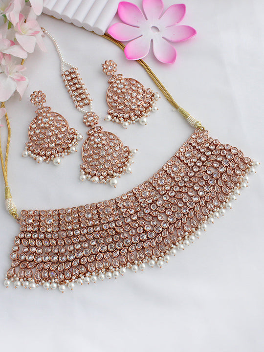 Shivnya Necklace Set-White