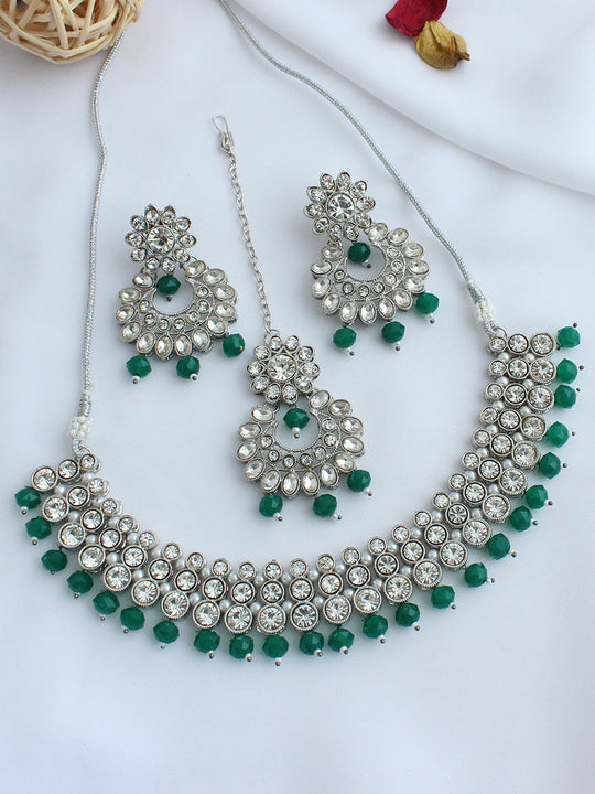 Lipi Necklace Set-Green
