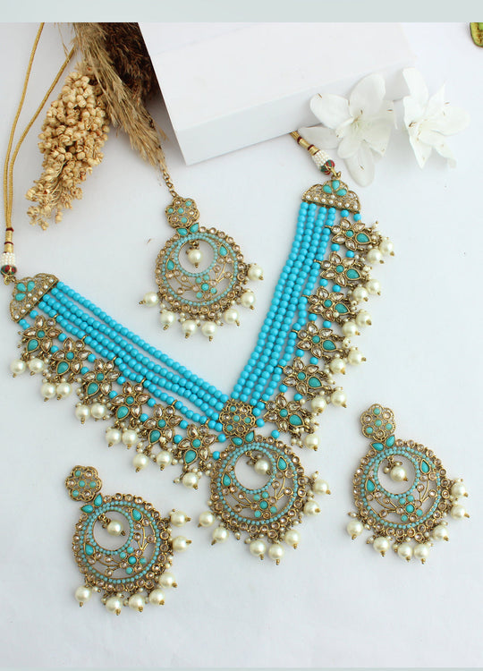 Samia Necklace Set-Turquoise