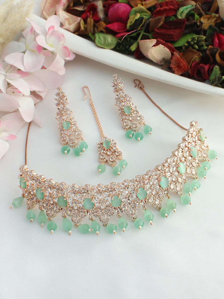 Singapore Necklace Set - Mint green