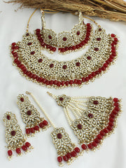 Shahida Necklace Set - Maroon