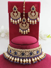 Ramya Necklace Set-Blue