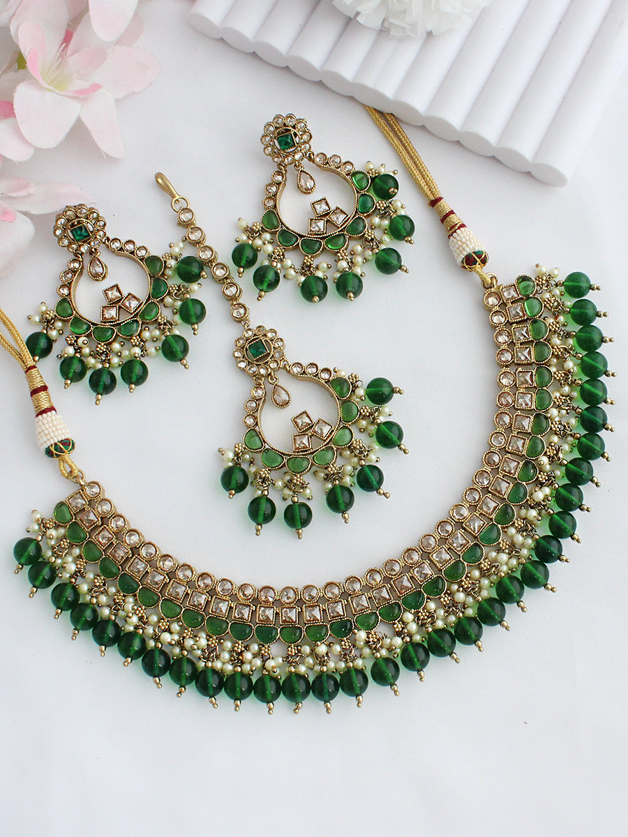 Jiya Necklace Set  - Green