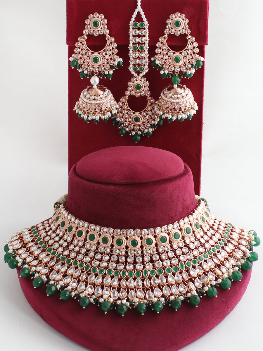 Nimrat Necklace Set-Green