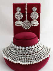 Rabia Necklace Set-Silver