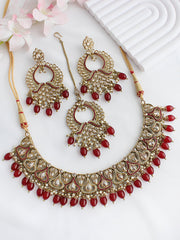 Krishti Necklace Set - Maroon