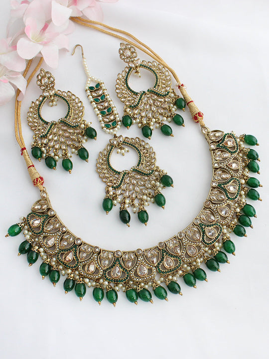 Krishti Necklace Set - Green