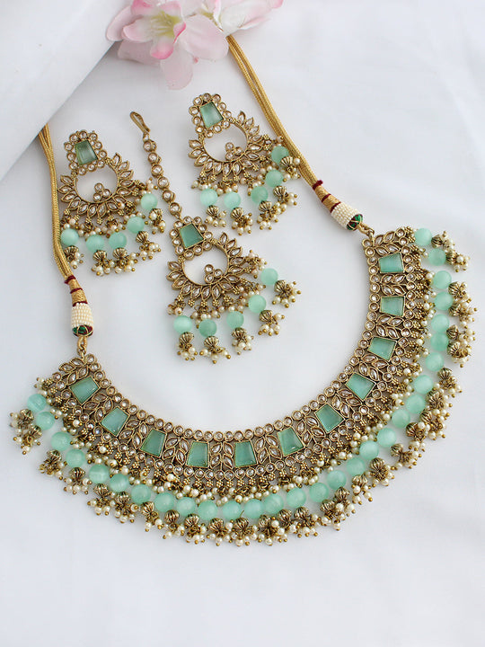 Sania Necklace Set  - Mint Green