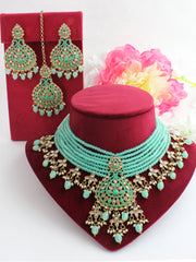 Zaira Necklace Set-Sage Green