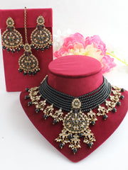 Zaira Necklace Set-Black