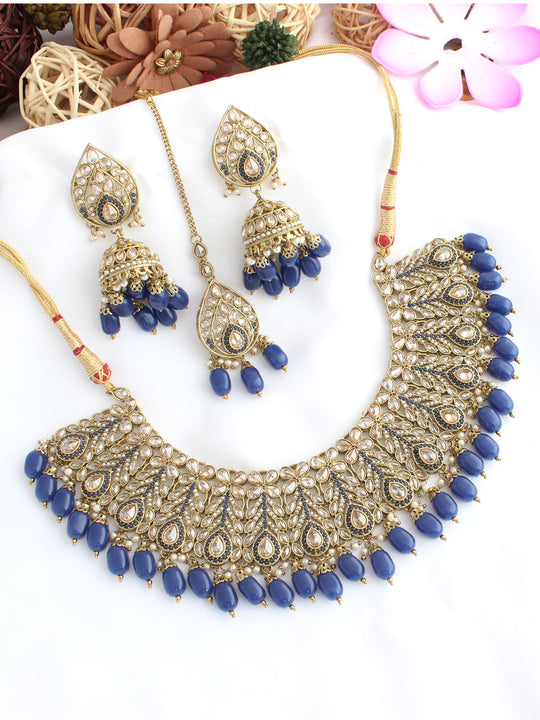 Suhana Necklace Set-Blue