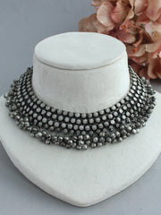 Komal Choker Necklace-Antique Silver