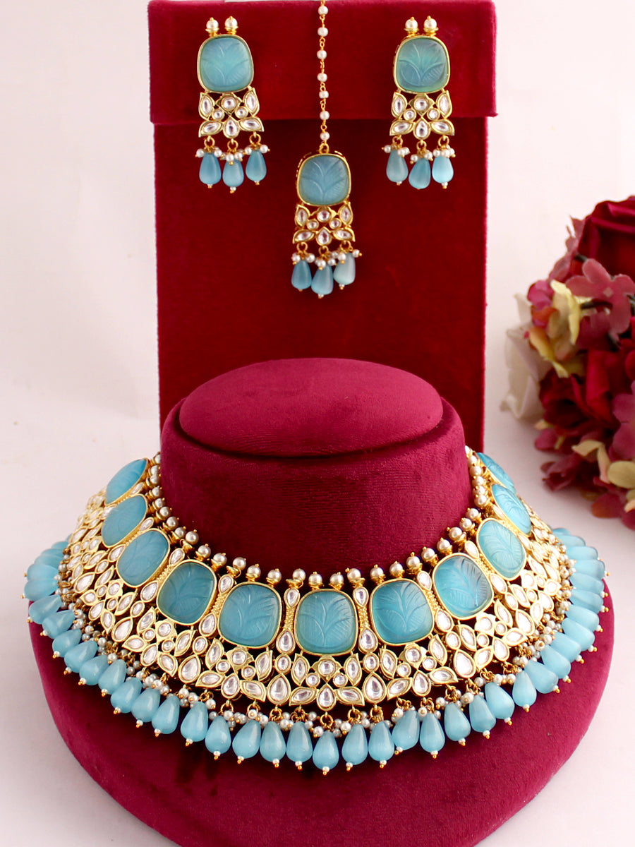 Sandhya Necklace Set -Turquoise