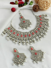 Nehal Necklace Set - Pink