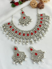 Nehal Necklace Set - Red