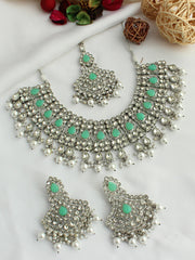 Nehal Necklace Set - Mint Green