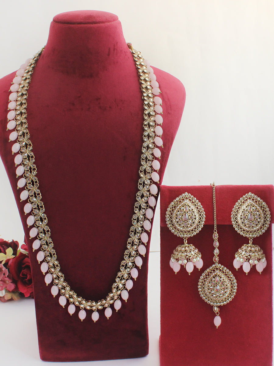 Rubina Necklace Set-Pastel Pink