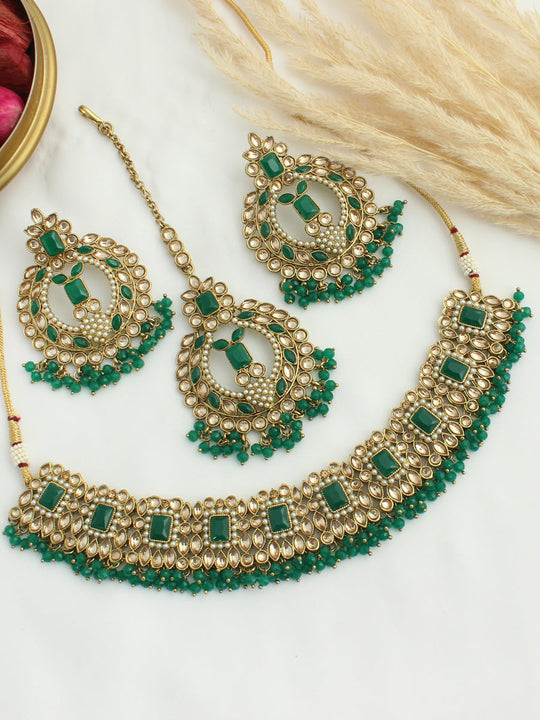 Ramsha Necklace Set - Green