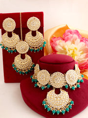 Aadhya Necklace Set-Rama Green