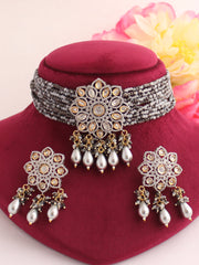 Chaaya Necklace Set-Black/Grey