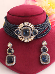 Nishtha Necklace Set-Blue