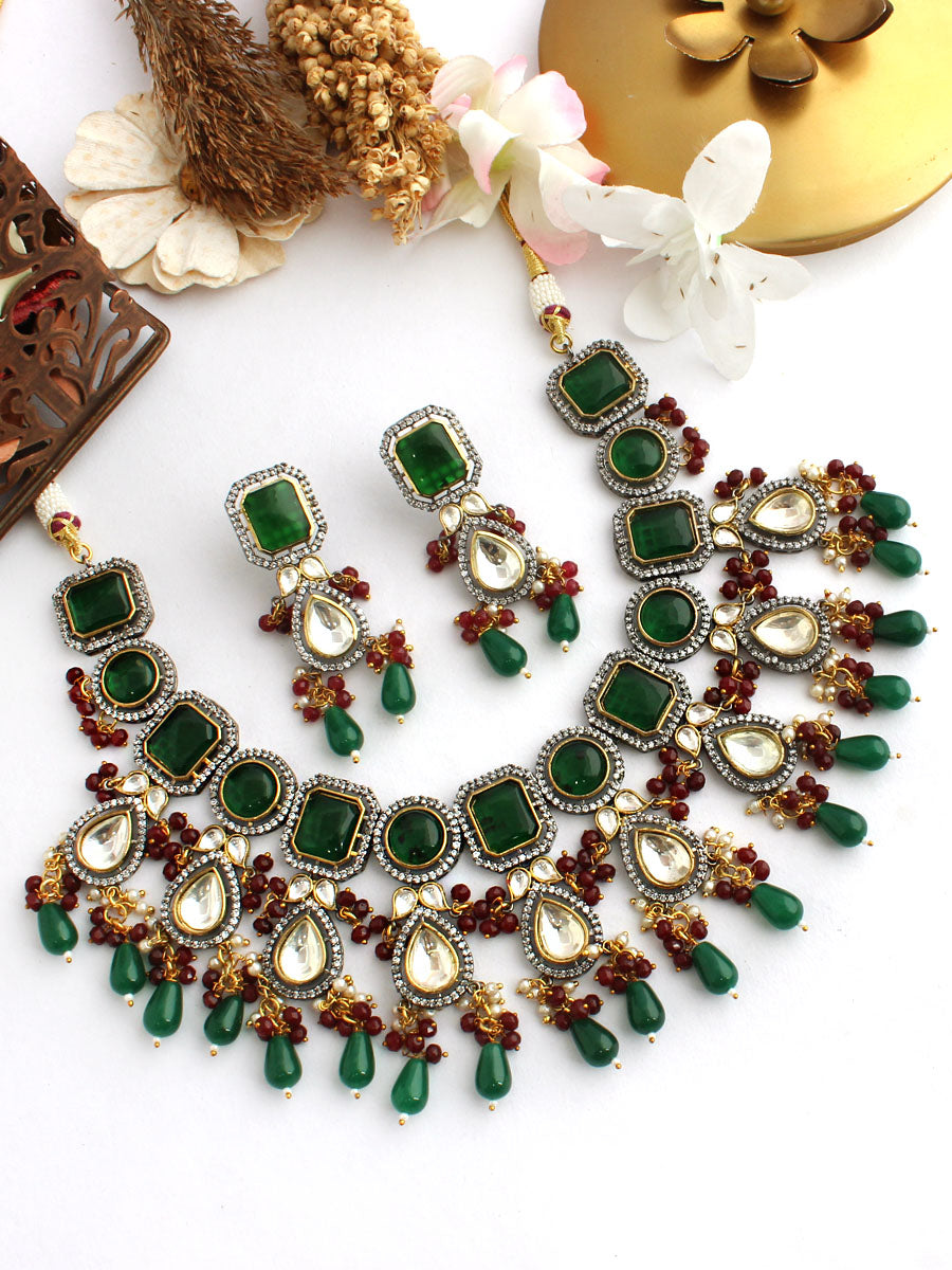 Ditya Necklace Set-Green