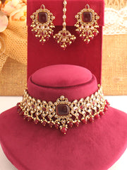 Vamika Necklace Set - Maroon