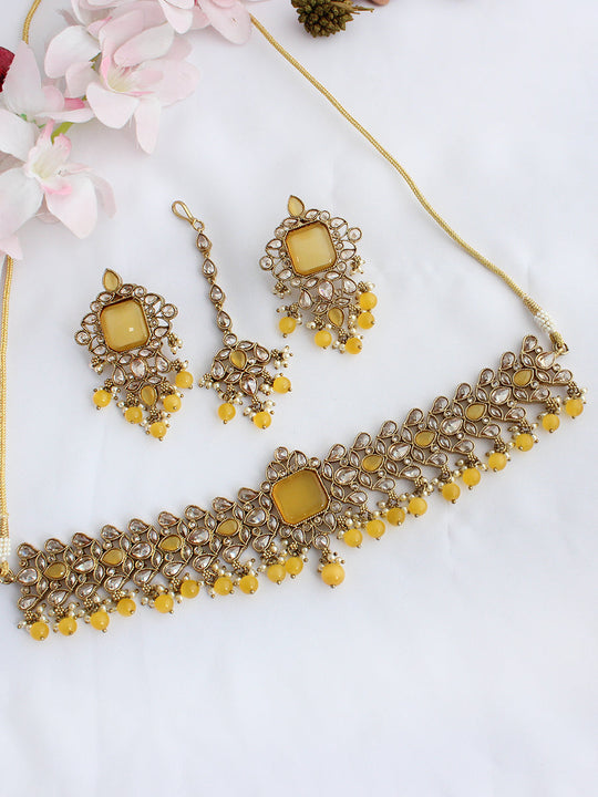 Vamika Necklace Set - Yellow