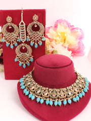 Krishti Necklace Set-Aqua