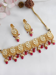 Kalpana Necklace Set-Ruby