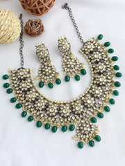 Divyanka Necklace Set-Green