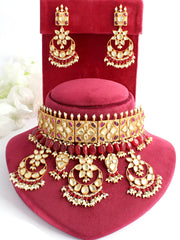 Avantika Necklace Set-Maroon