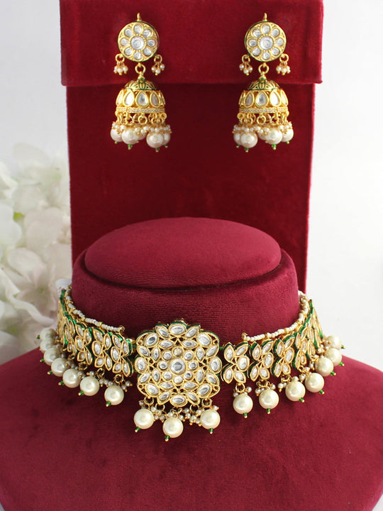 Aarohi Necklace Set-White