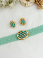 Deepali Necklace Set-Turquoise