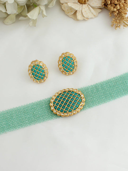 Deepali Necklace Set-Turquoise